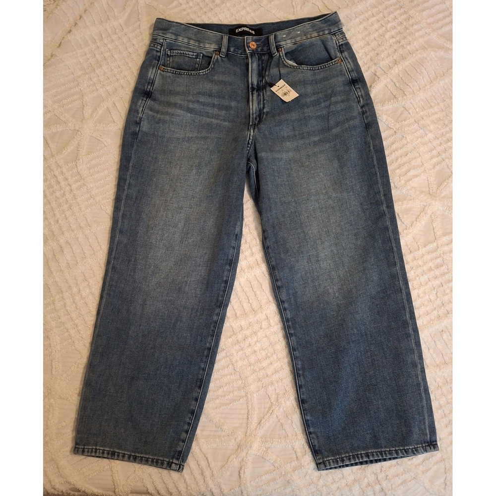 Express Women's Wide Leg Jeans - Medium Blue